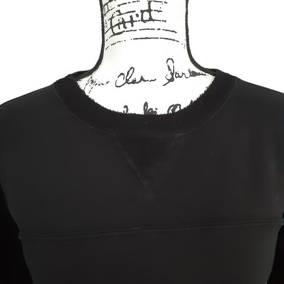 Year of Ours Varsity Ringer Sweatshirt Black Terry Womens M Made in the USA - Picture 3 of 13